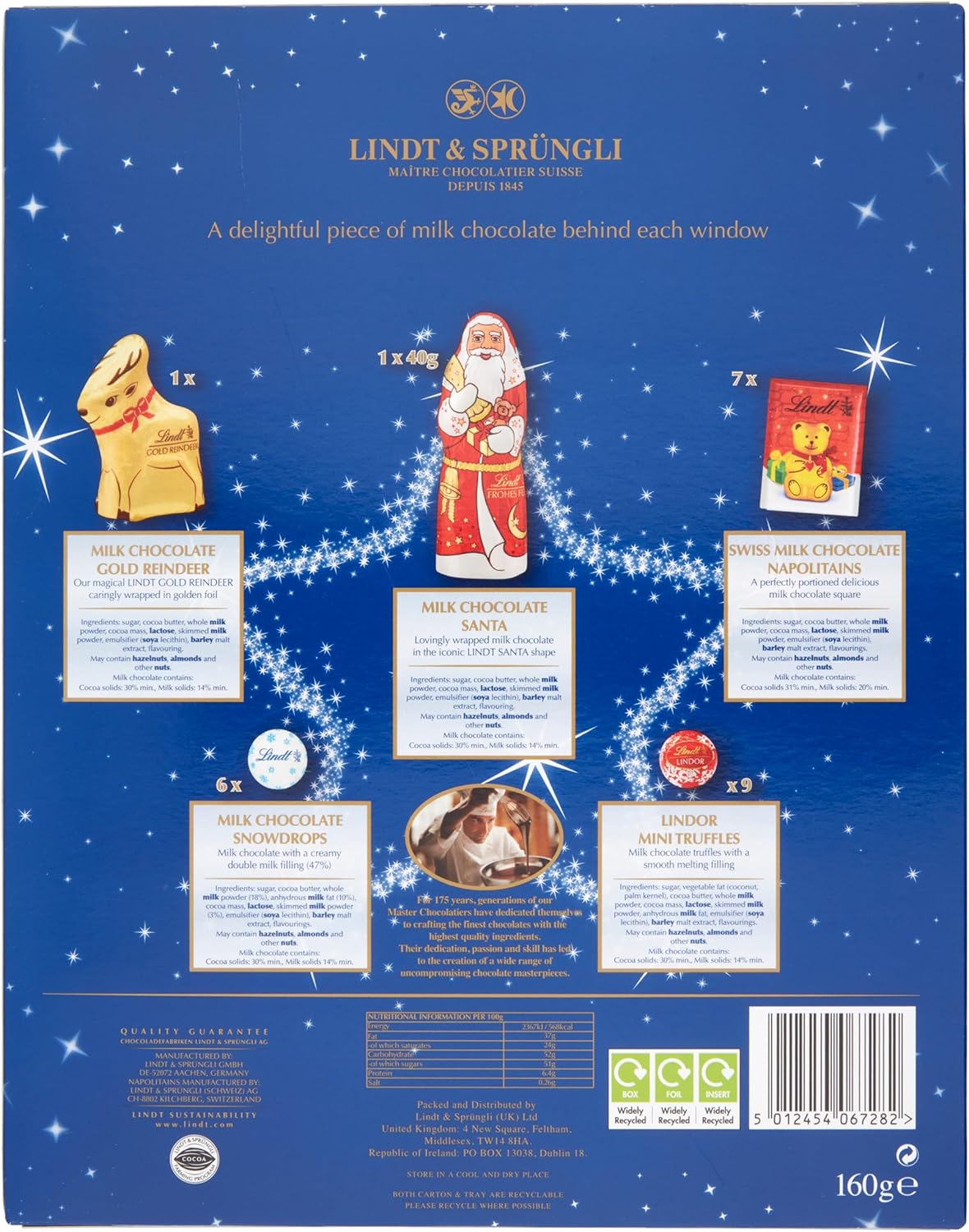 Lindt Adv Calendar 160 Gr