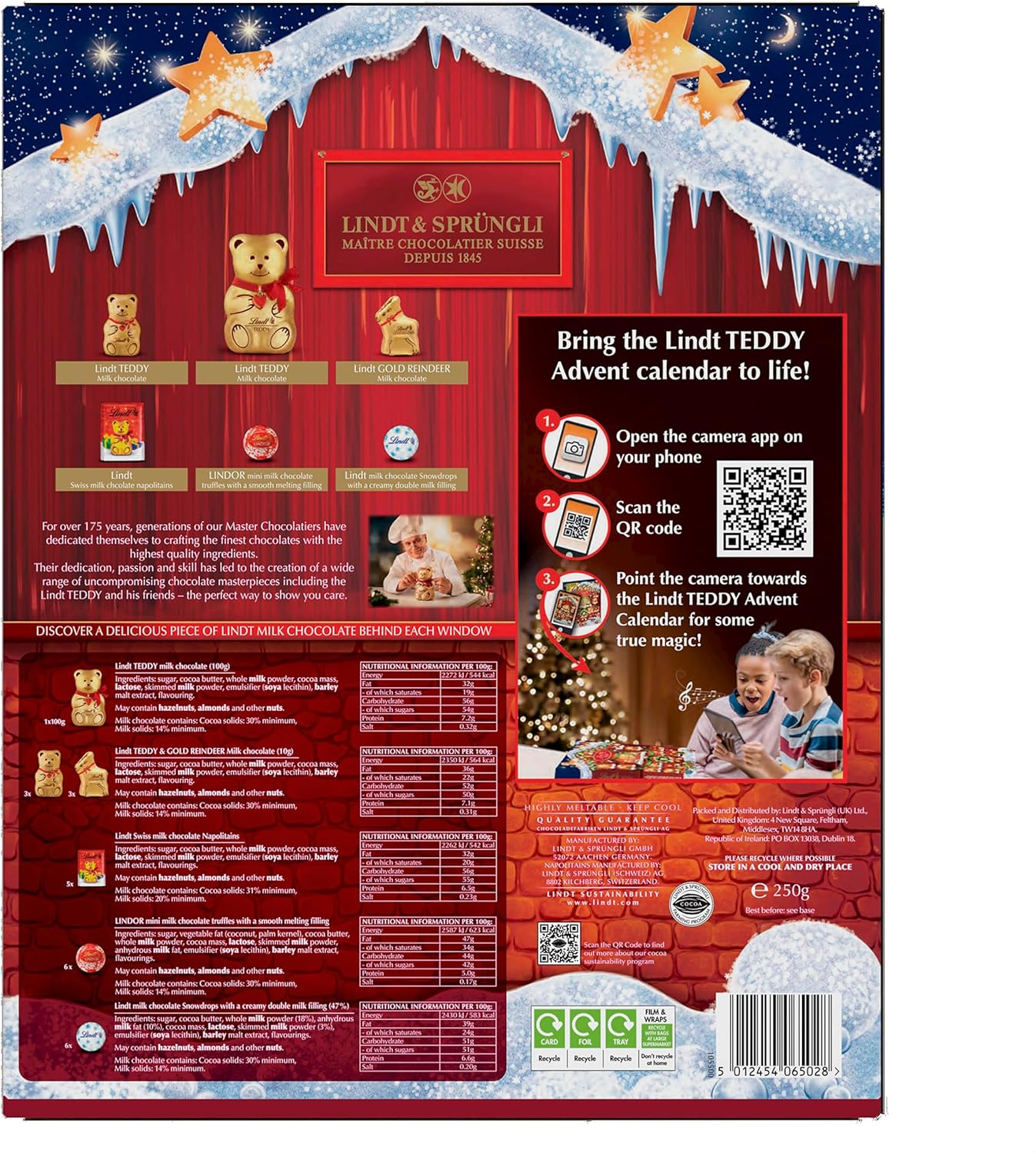 Lindt Adv Calendar 250 Gr