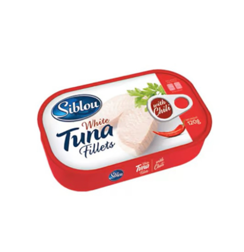 Siblou Tuna White Fillets Hot Oil 120g