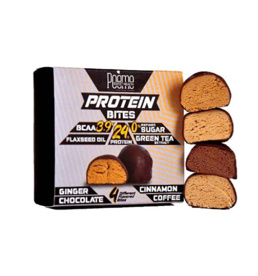 Poem Protein Bites Ginger Cinamon Coffee Choc 100g