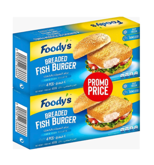 Foody'S Breaded Fish Burger x2 800g