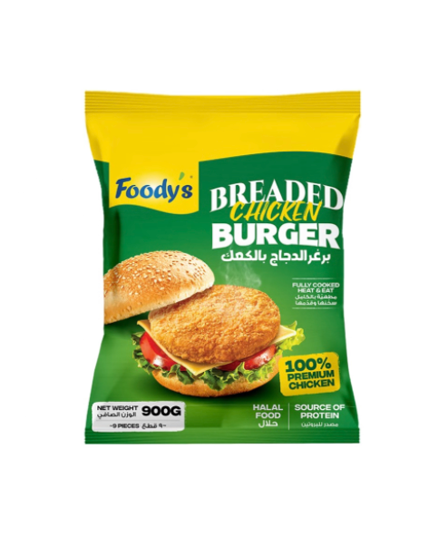 Foody'S Frozen Chicken Breaded Burger 900g